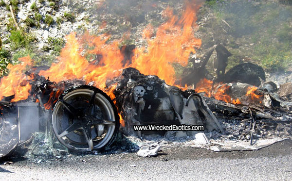 Interestingly another Ferrari 458 Italia caught fire the same week in Paris