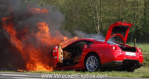 Ferrari 599 GTB on Fire