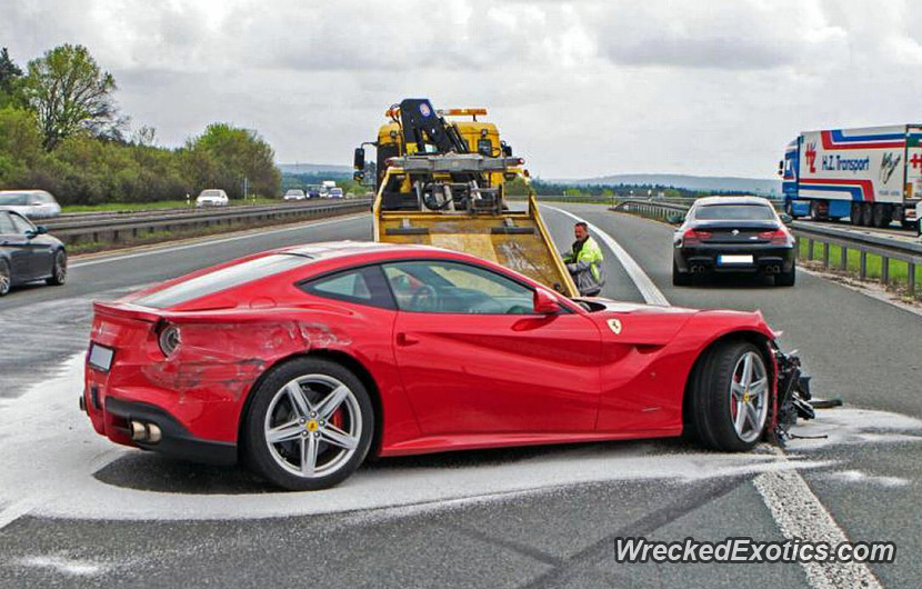 Ferrari F12 Berlinetta Wrecked In Munich Germany