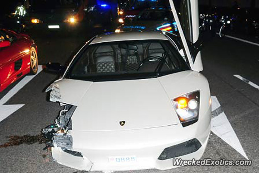 Driver Lost Control And Crashed Into The Curb, Causing The Front ...