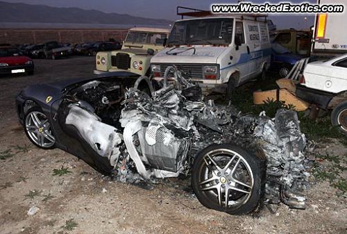 ferrari crash mask aftermath photo