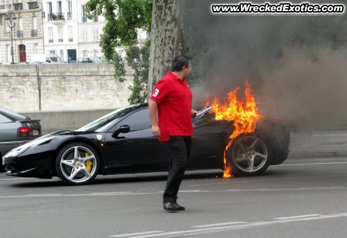 Ferrari 458 Italia Completely Destroyed by Fire