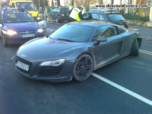 The Audi was drifting into a corner when it hit a Renault Clio 