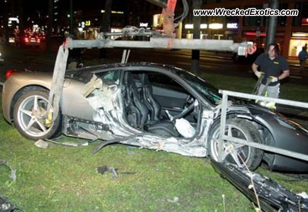 52yearold owner was driving the Ferrari drunk slammed through a metal 