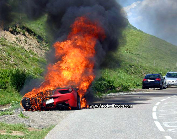 Ferrari 458 on Fire